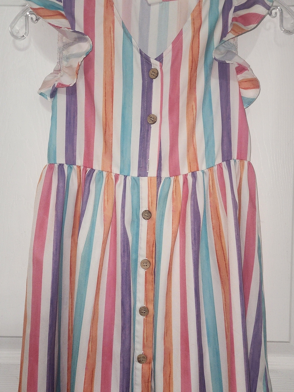 SHEIN Multicolor Striped Button-Front Sundress